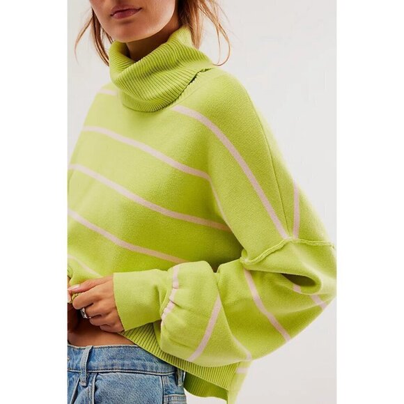 FREE PEOPLE Paulie Sweater in Lemonade Combo Size Medium - Picture 12 of 12